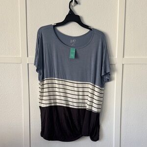 Maurices Women's Colorblock Tee - Blue, White, and Black